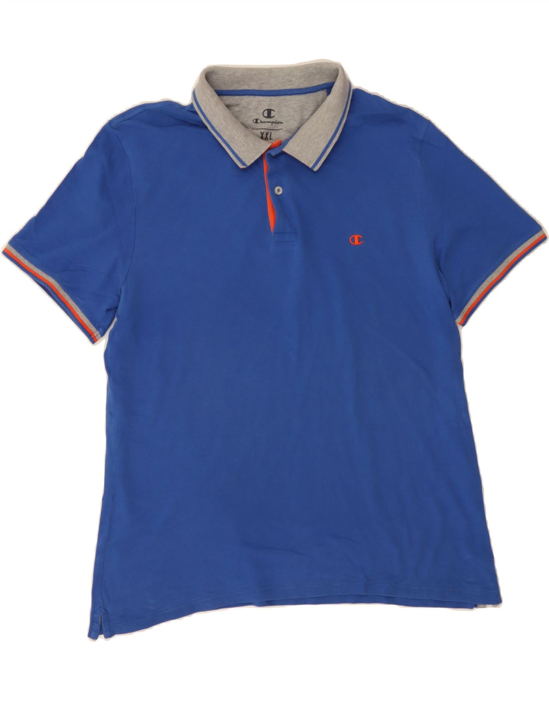 CHAMPION Mens Polo Shirt 2XL Blue Cotton Vintage Champion and Second-Hand Champion from Messina Hembry 
