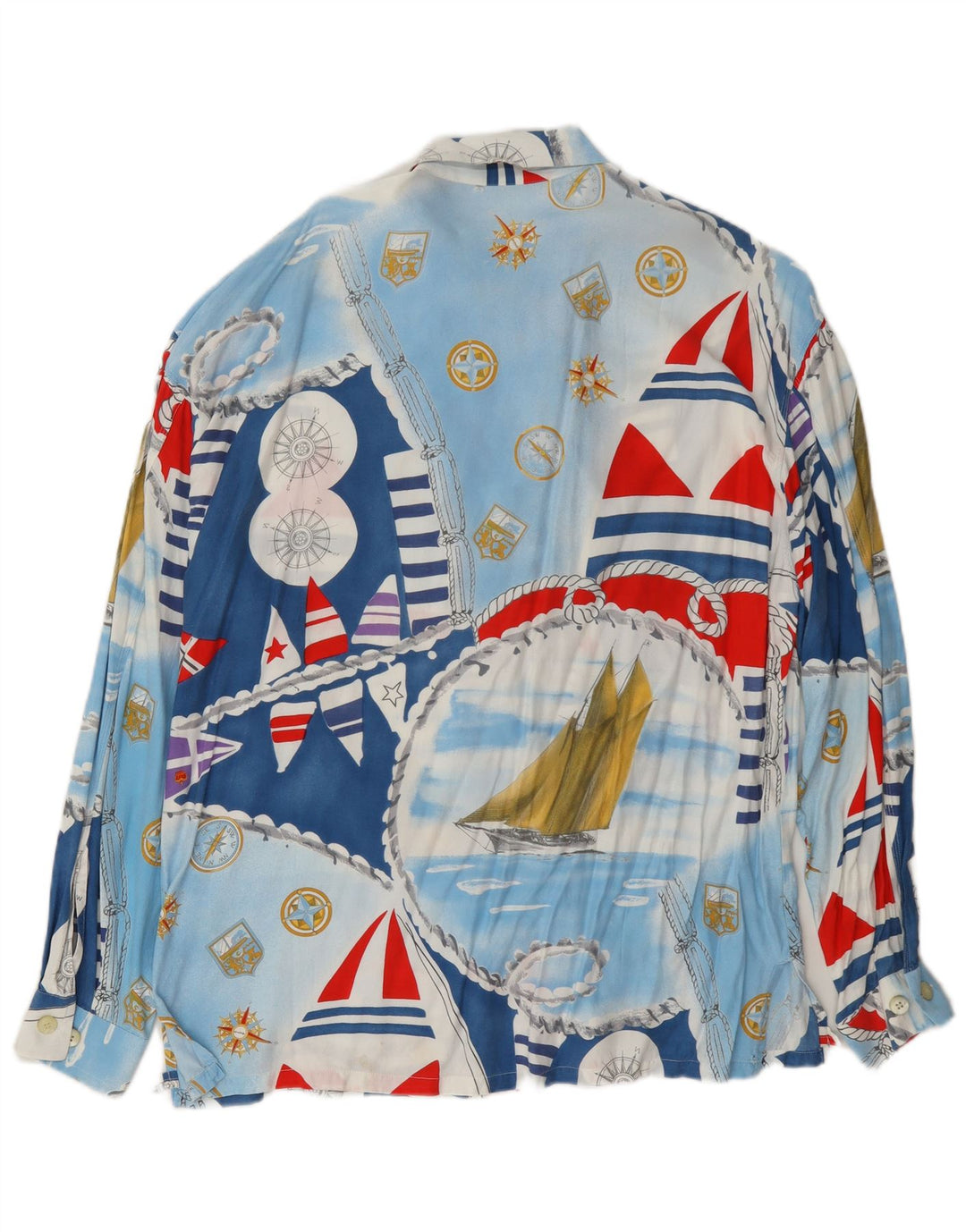 Vintage Mens Graphic Shirt Large Blue