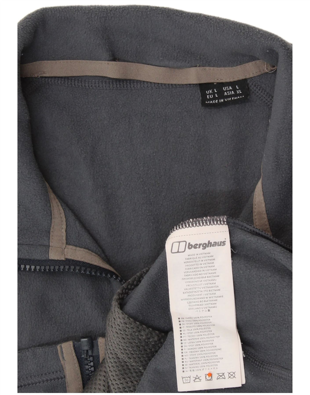 BERGHAUS Mens Fleece Jacket UK 40 Large Grey Polyester