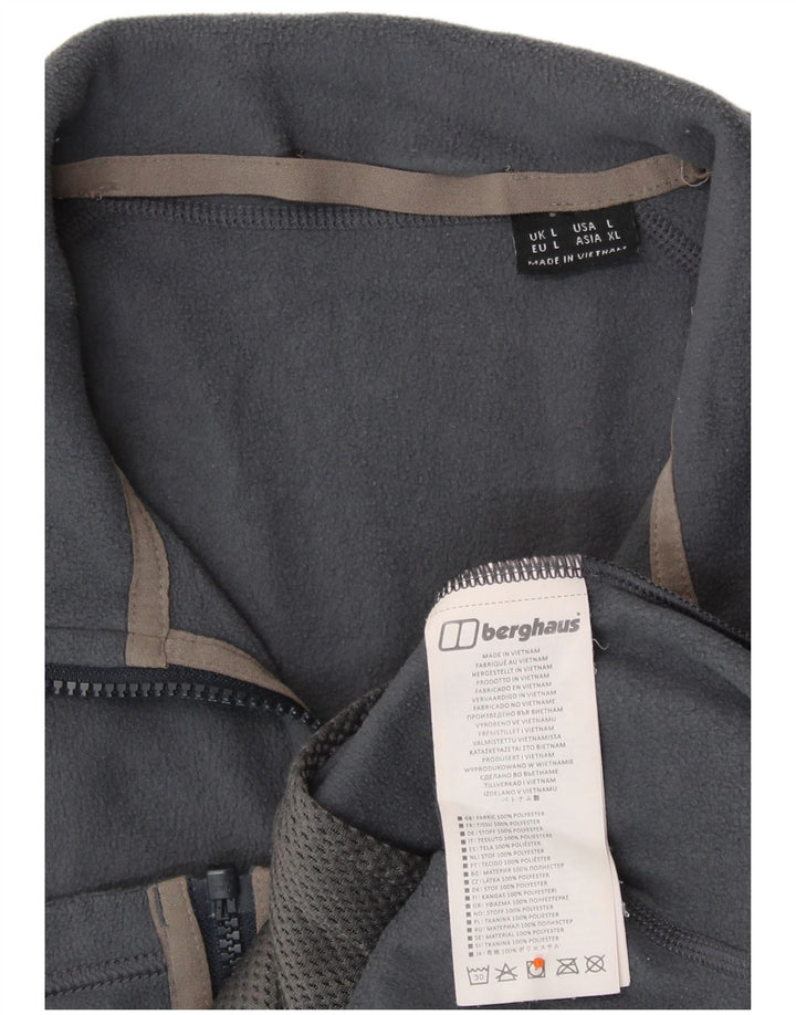 BERGHAUS Mens Fleece Jacket UK 40 Large Grey Polyester