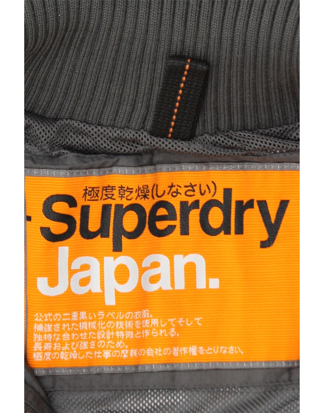 SUPERDRY Womens Graphic Rain Jacket UK 14 Medium Grey Polyamide