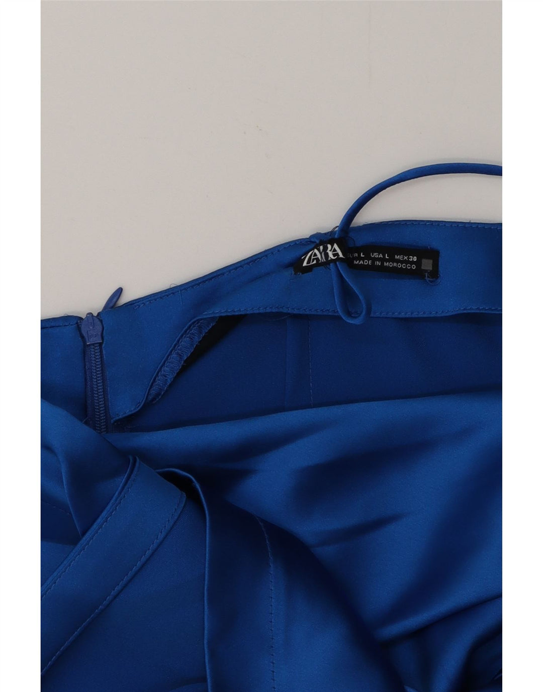 ZARA Womens Asymmetric Off Shoulder Top UK 14 Large Blue
