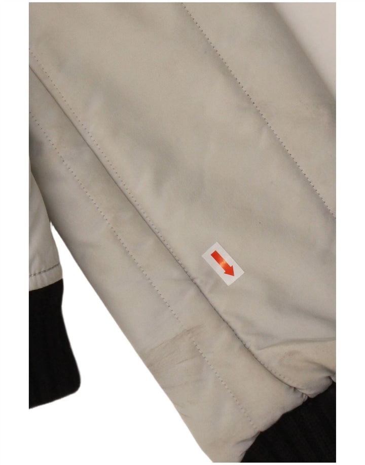 REFRIGIWEAR Womens Hooded Bomber Jacket UK 14 Medium White Polyamide