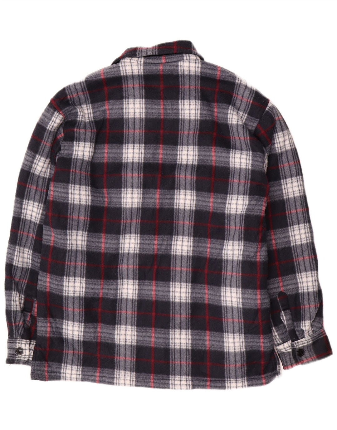 Vintage Mens Utility Jacket UK 44 2XL Navy Blue Check Cotton