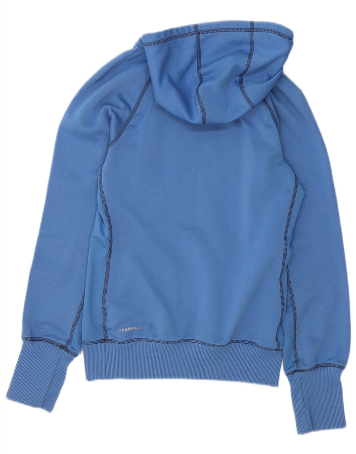 Nike Womens Graphic Hoodie Jumper UK 10 Small Blue Polyester