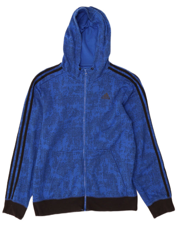 ADIDAS Mens Zip Hoodie Sweater Medium Blue Tie Dye Polyester