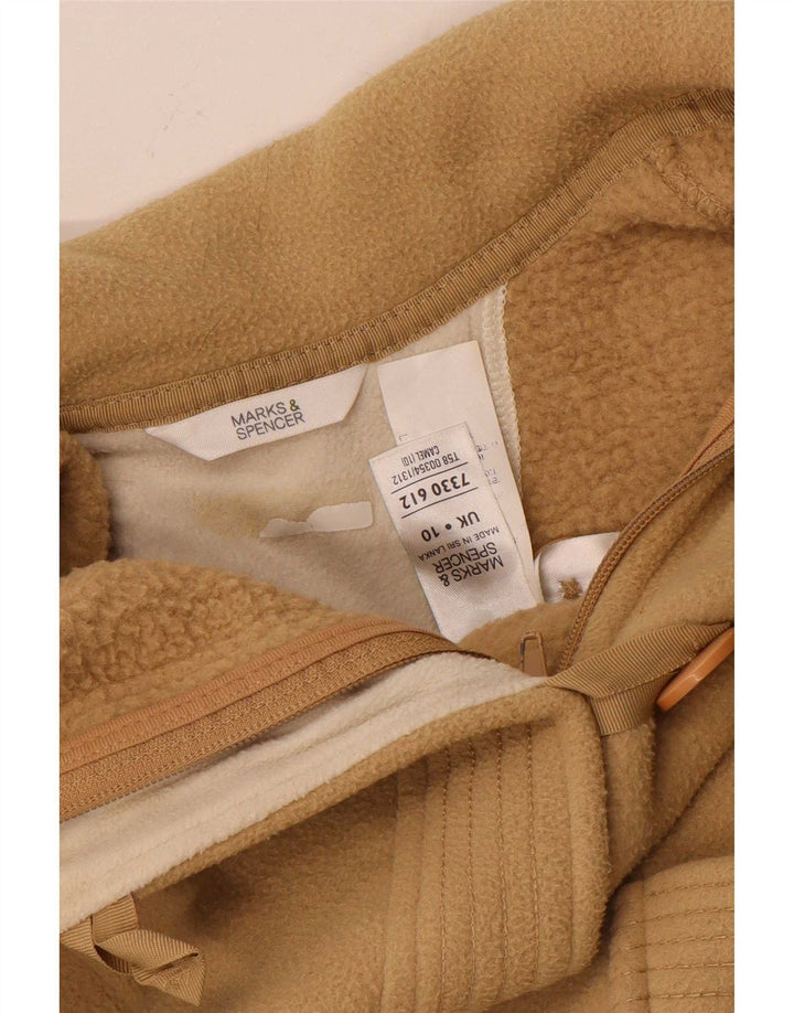 Marks & Spencer Womens Oversized Fleece Jacket UK 10 Small Beige Polyester