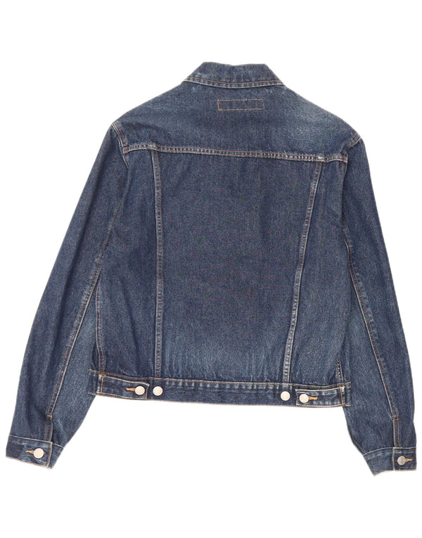 WPM Womens Denim Jacket UK 14 Medium Navy Blue Cotton