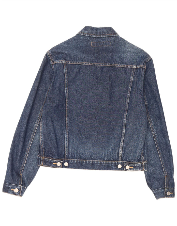 WPM Womens Denim Jacket UK 14 Medium Navy Blue Cotton