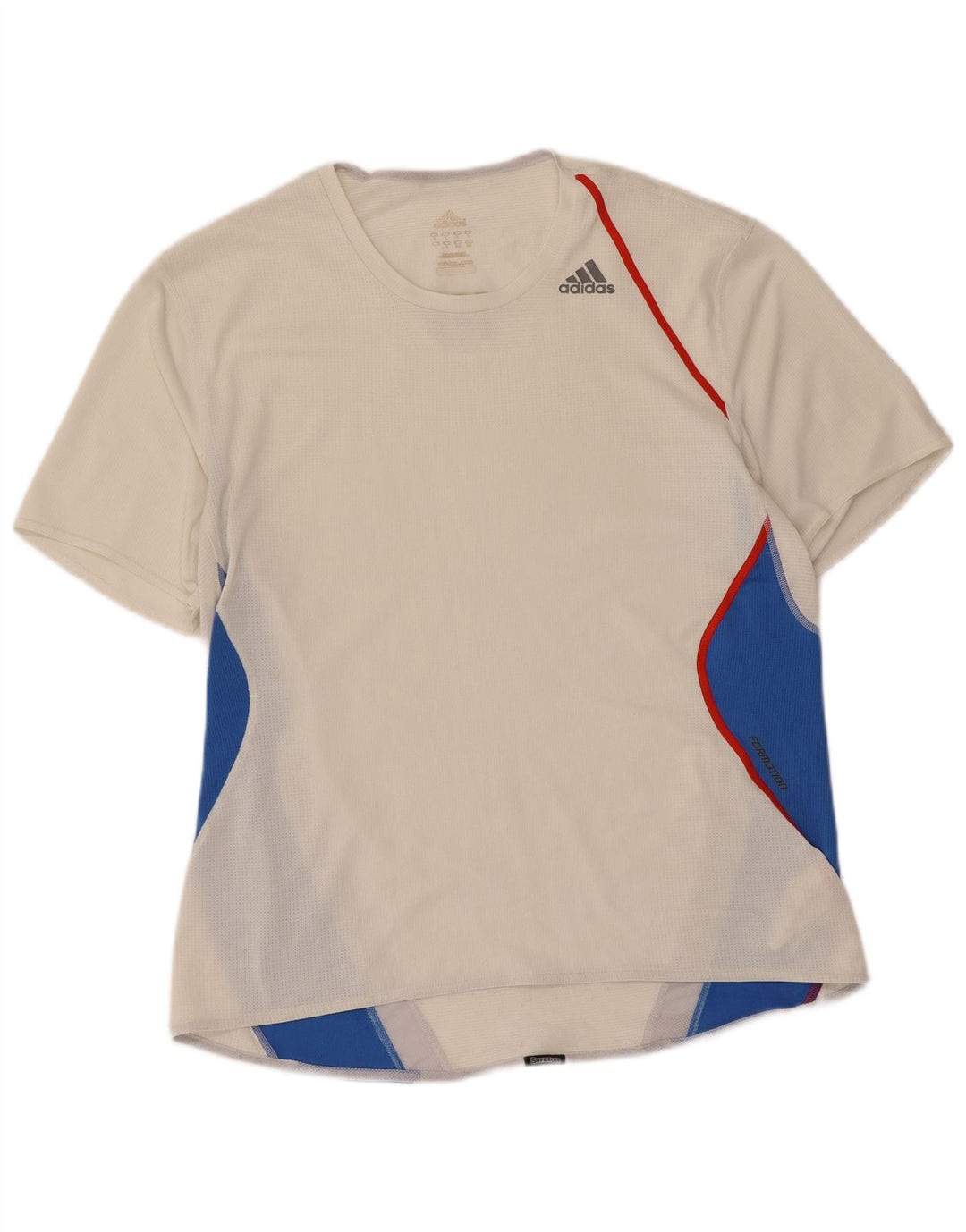 Adidas Mens T-Shirt Top Large White Colourblock Polyester