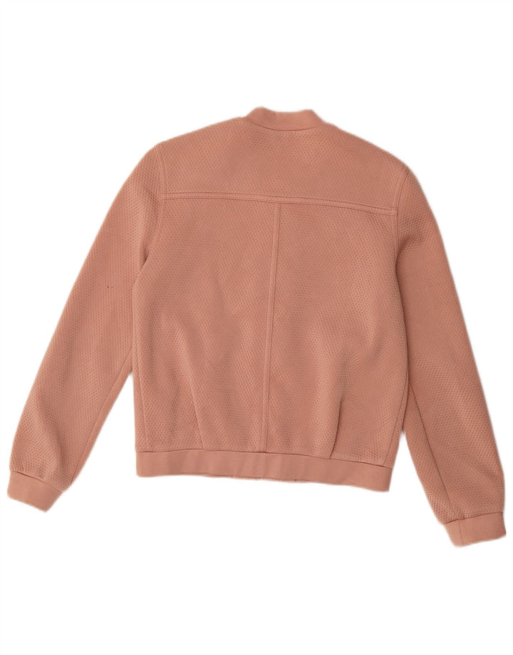 Topshop Womens Bomber Jacket UK 8 Small Pink Polyester