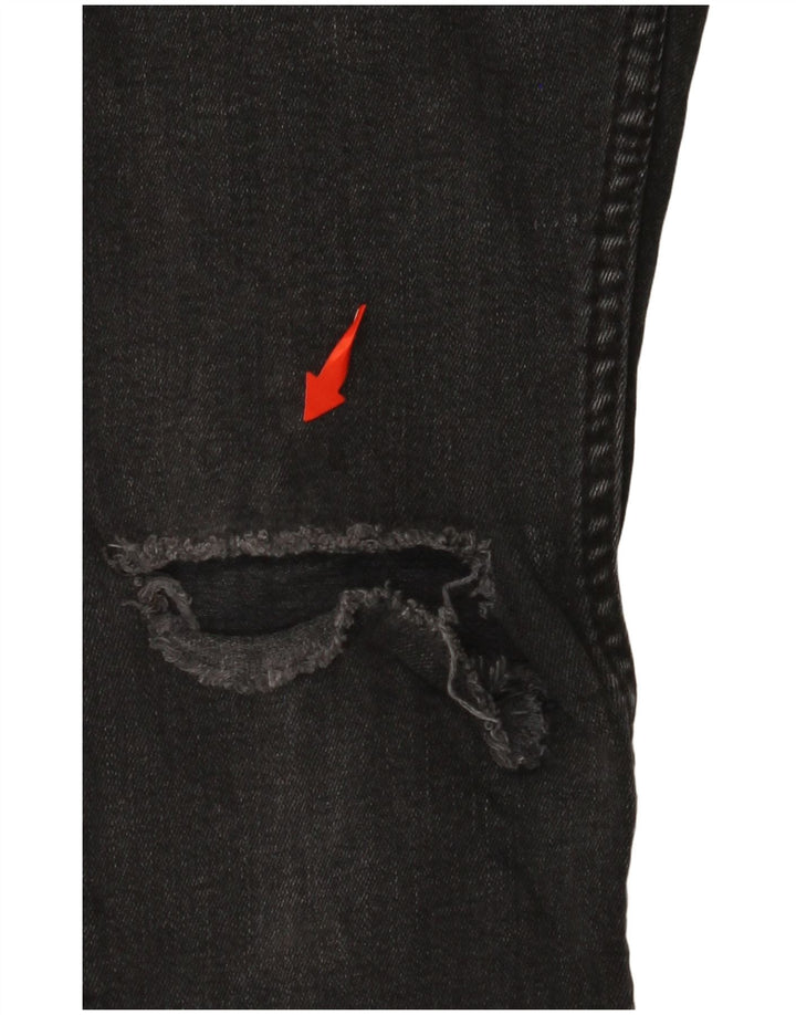 ZARA Womens Distressed Crop Skinny Jeans EU 40 Medium W31 L25 Black Cotton