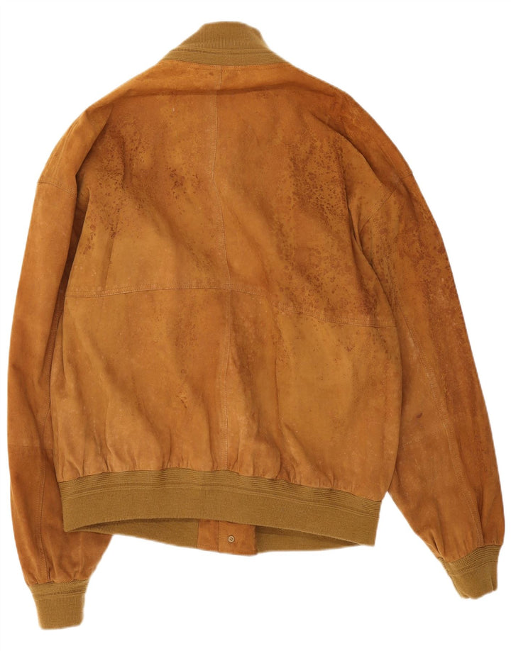 Conbipel Mens Suede Bomber Jacket IT 60 3XL Brown Leather