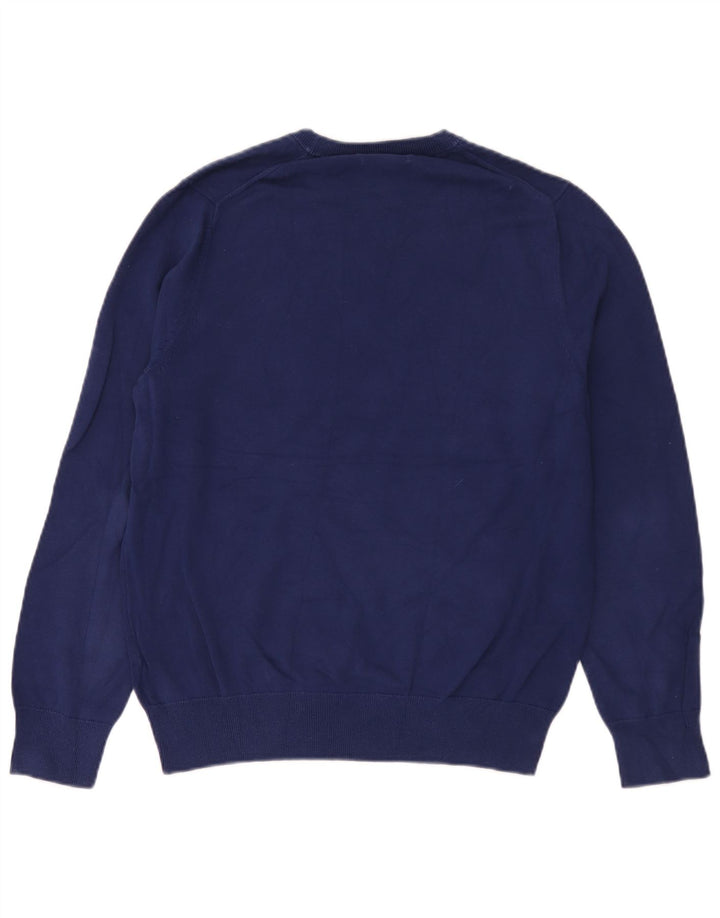 Massimo Dutti Mens Crew Neck Jumper Sweater Medium Blue Cotton