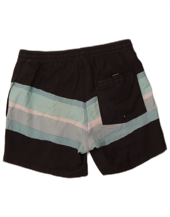 QUIKSILVER Mens Swimming Shorts Small Grey Colourblock Polyester