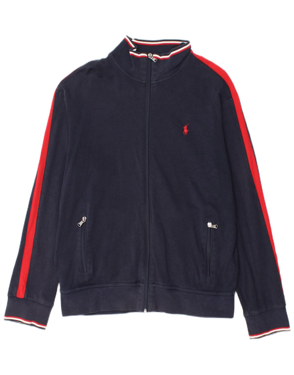 Polo Ralph Lauren Mens Tracksuit Top Jacket Medium Navy Blue Colourblock