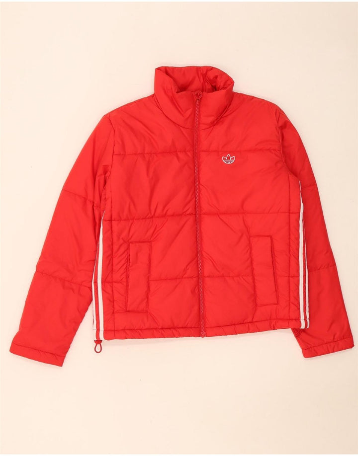 Adidas Womens Oversized Padded Jacket UK 10 Small Red Polyester
