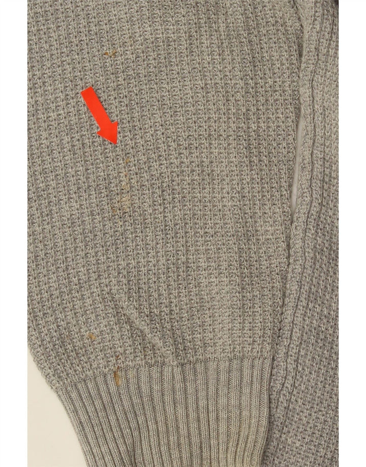 ZARA Mens Crew Neck Jumper Sweater Medium Grey Cotton