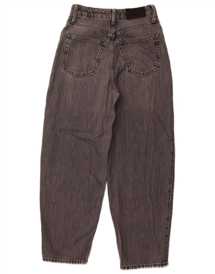 TOMMY HILFIGER Womens Eva High Waist Tapered Jeans W25 L25 Grey Cotton