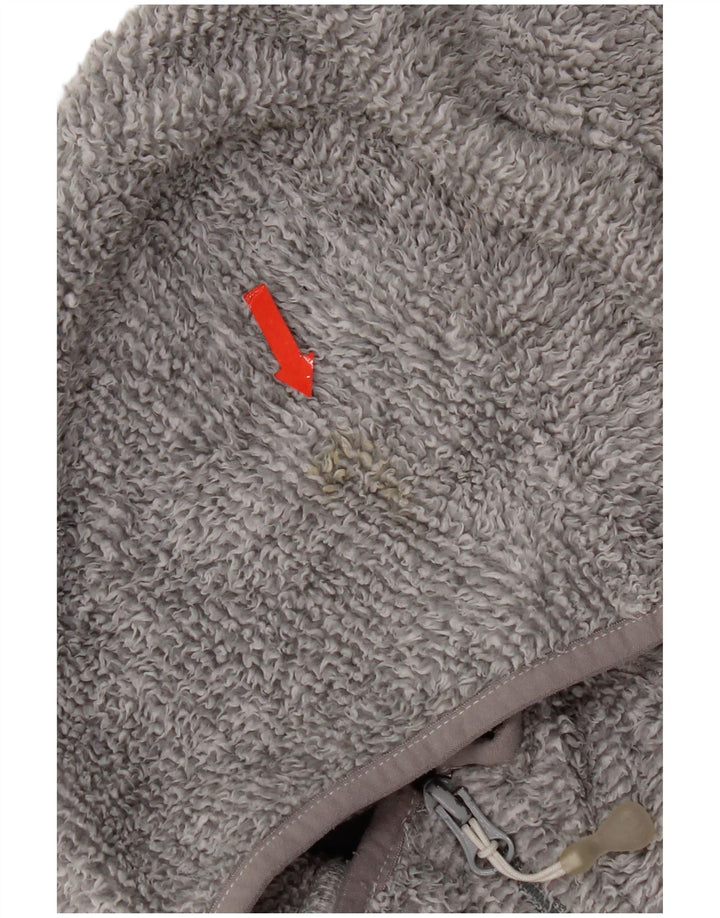 Jack Wolfskin Womens Hooded Fleece Jacket UK 12 Medium Grey Polyester