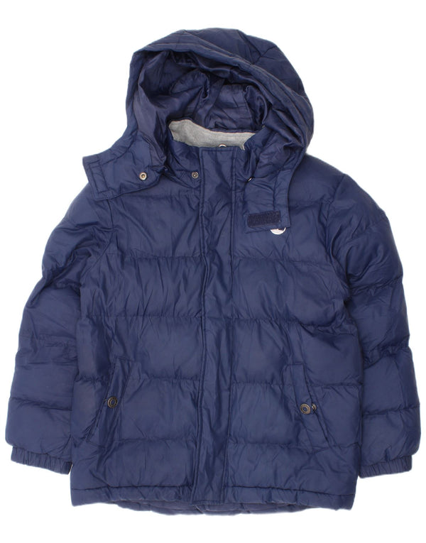 Timberland Boys Hooded Padded Jacket 7-8 Years Blue Polyester