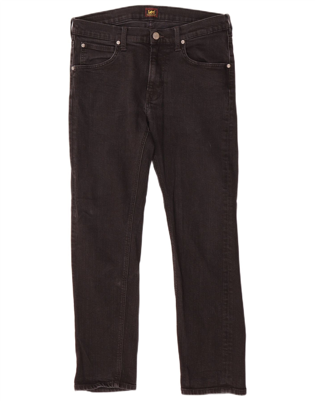 LEE Womens Daren Zip Fly Straight Jeans W31 L30 Black Cotton