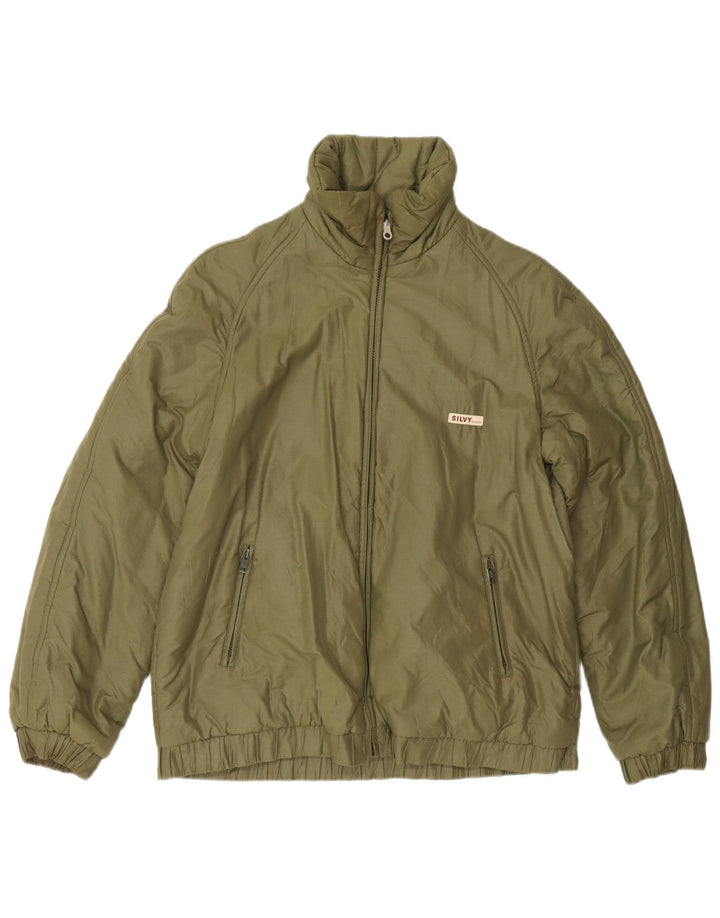 Silvy Mens Reversible Jacket UK 38 Medium Green Geometric Cotton