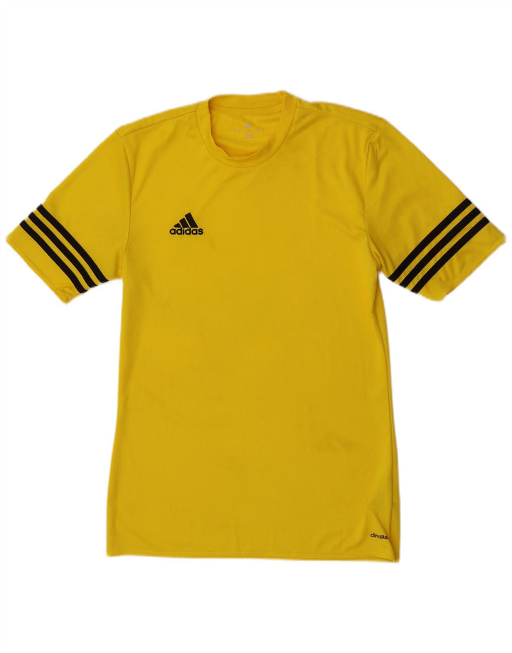 Adidas Mens Climalite T-Shirt Top Small Yellow Polyester