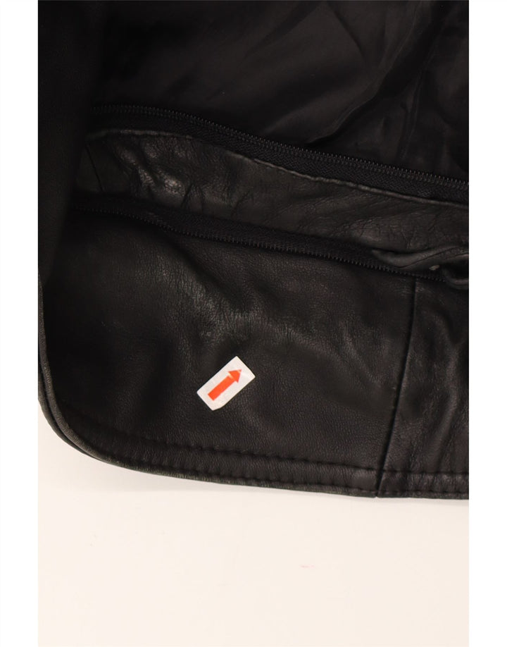 Vintage Mens Leather Coat UK 42 XL Black