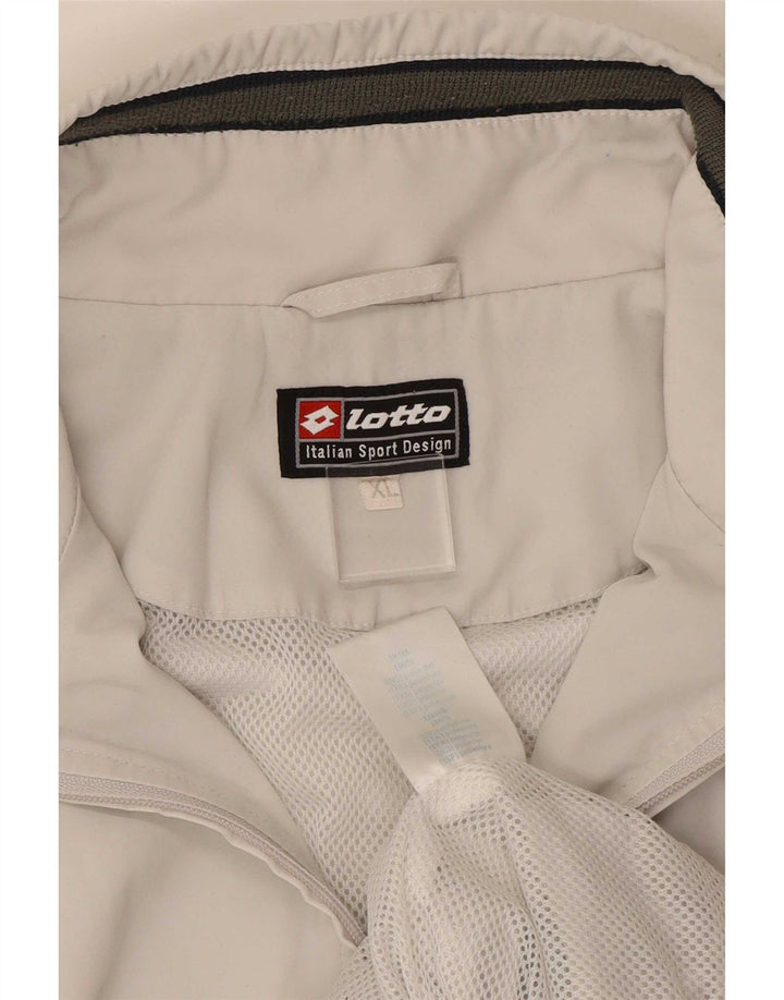 Lotto Mens Tracksuit Top Jacket XL White Striped Polyester