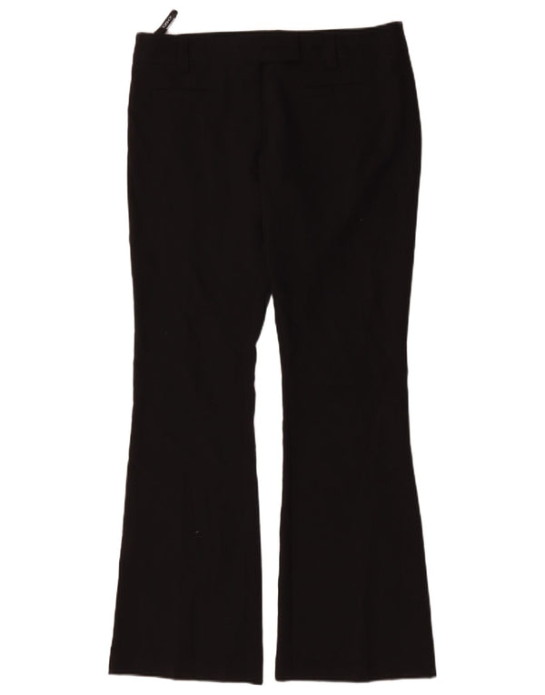 Topshop Womens Flare Casual Trousers UK 12 Medium W34 L32 Black Polyester