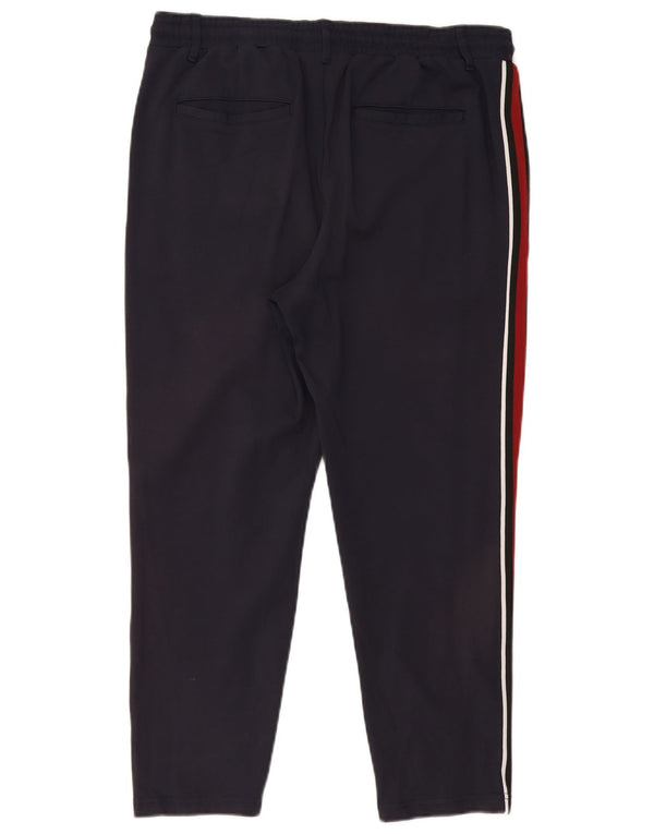 Jack & Jones Mens Tracksuit Trousers Large Navy Blue Colourblock Viscose