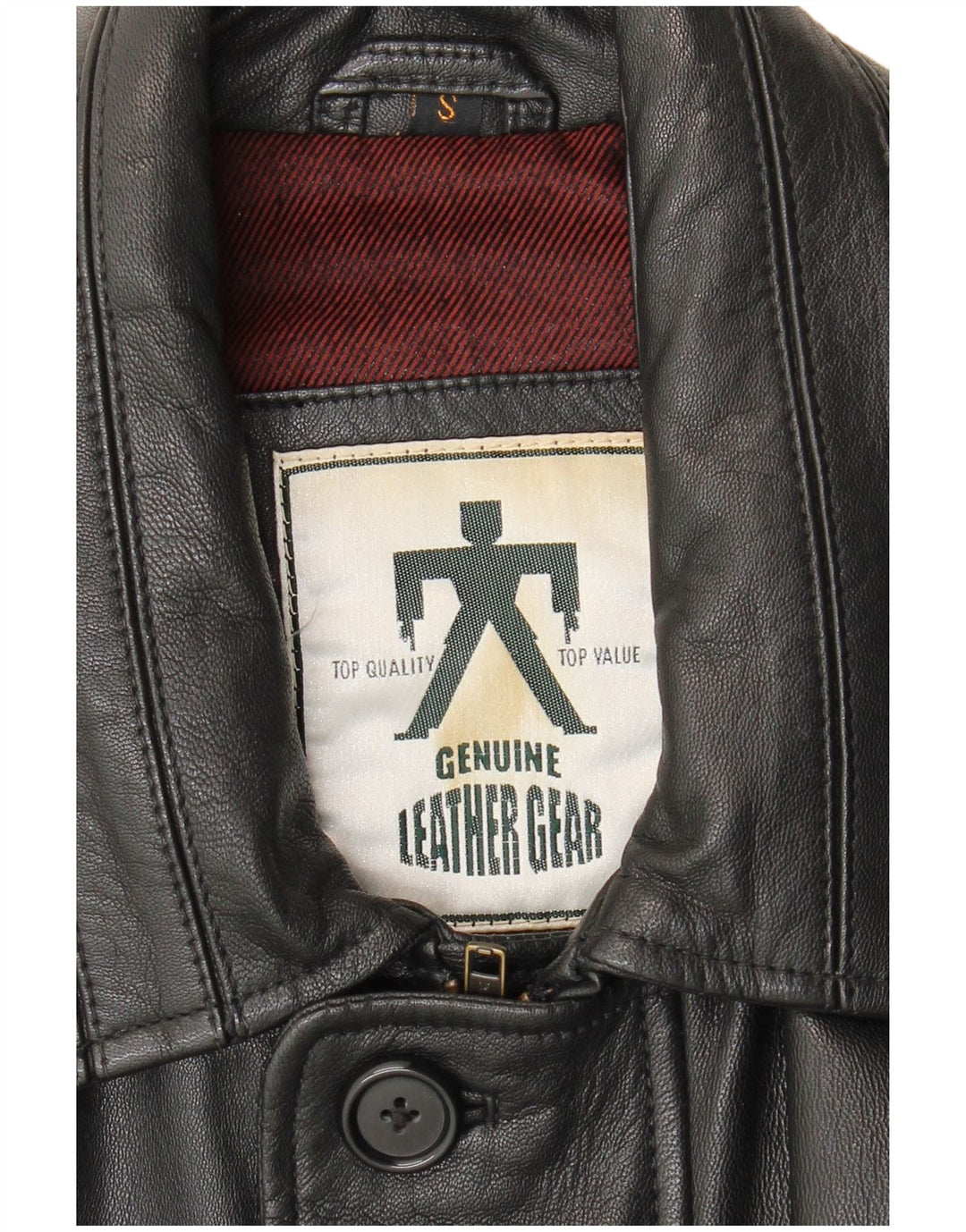 VINTAGE Mens Leather Coat Small Black Leather