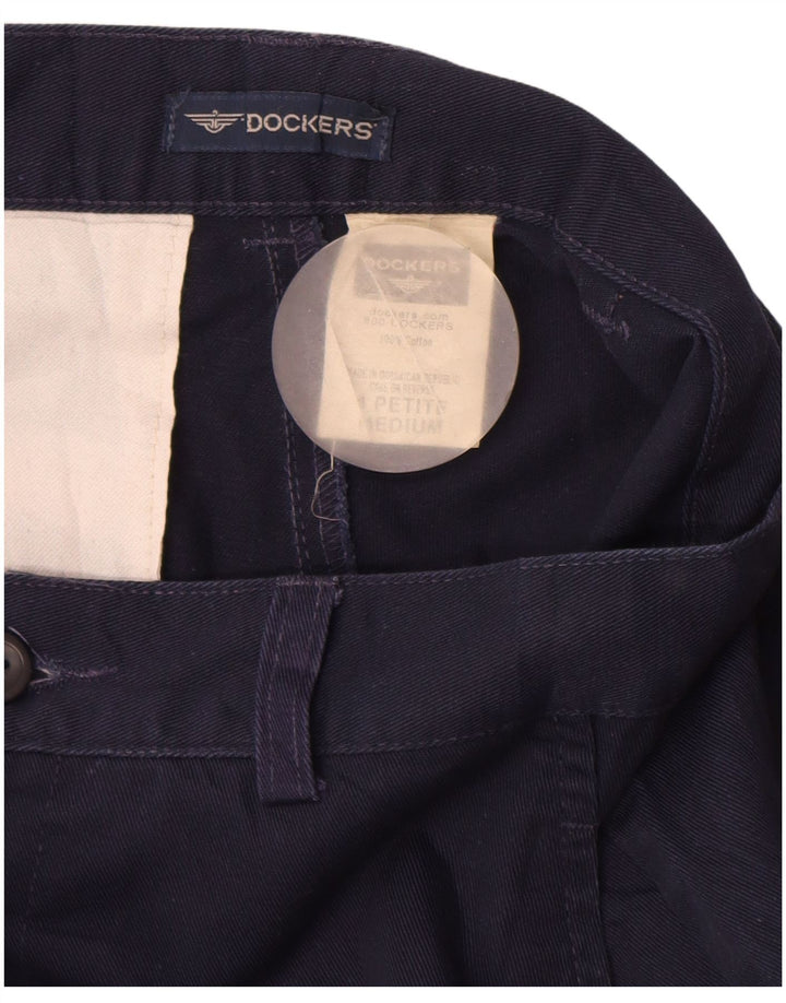 DOCKERS Womens High Waist Chino Trousers US 4 Small W26 L26 Navy Blue