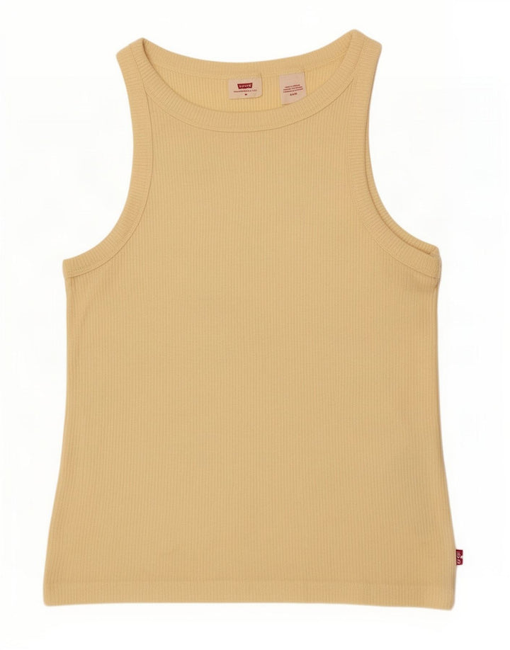 Levi's Womens Vest Top UK 12 Medium Yellow Modal