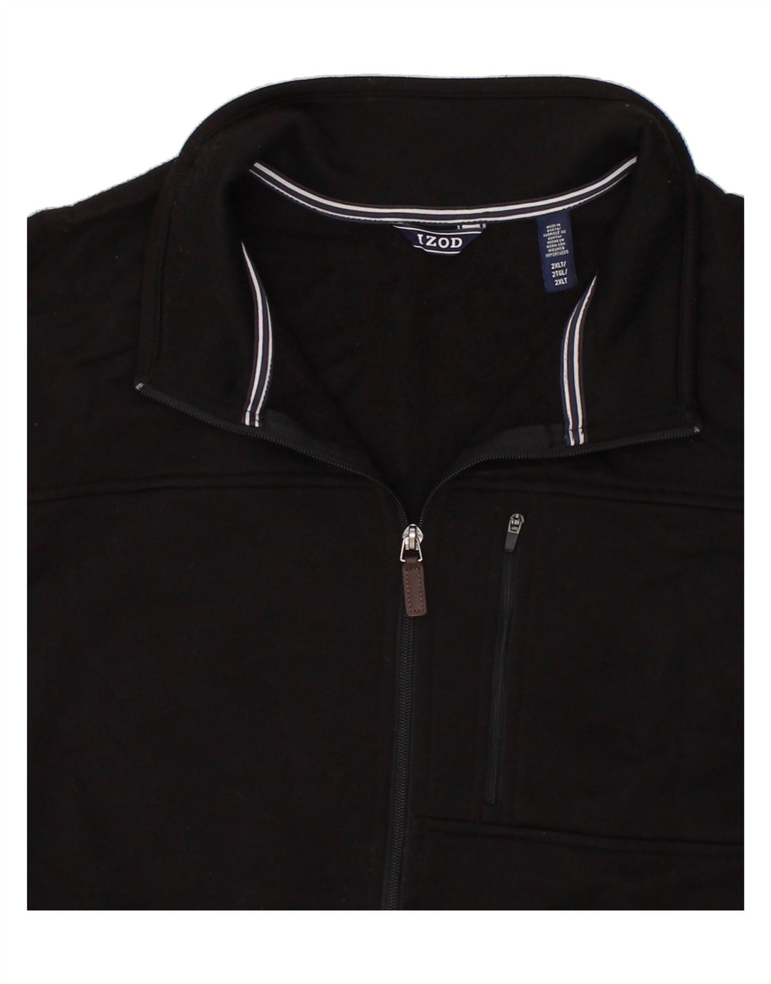 IZOD Mens Sleeveless Tracksuit Top Jacket 2XL Black Polyester Vintage Izod and Second-Hand Izod from Messina Hembry 