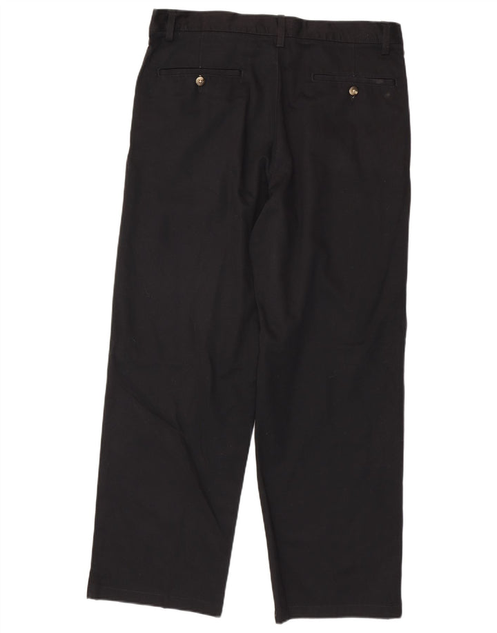 EDDIE BAUER Mens Pegged Chino Trousers W35 L30 Black Cotton