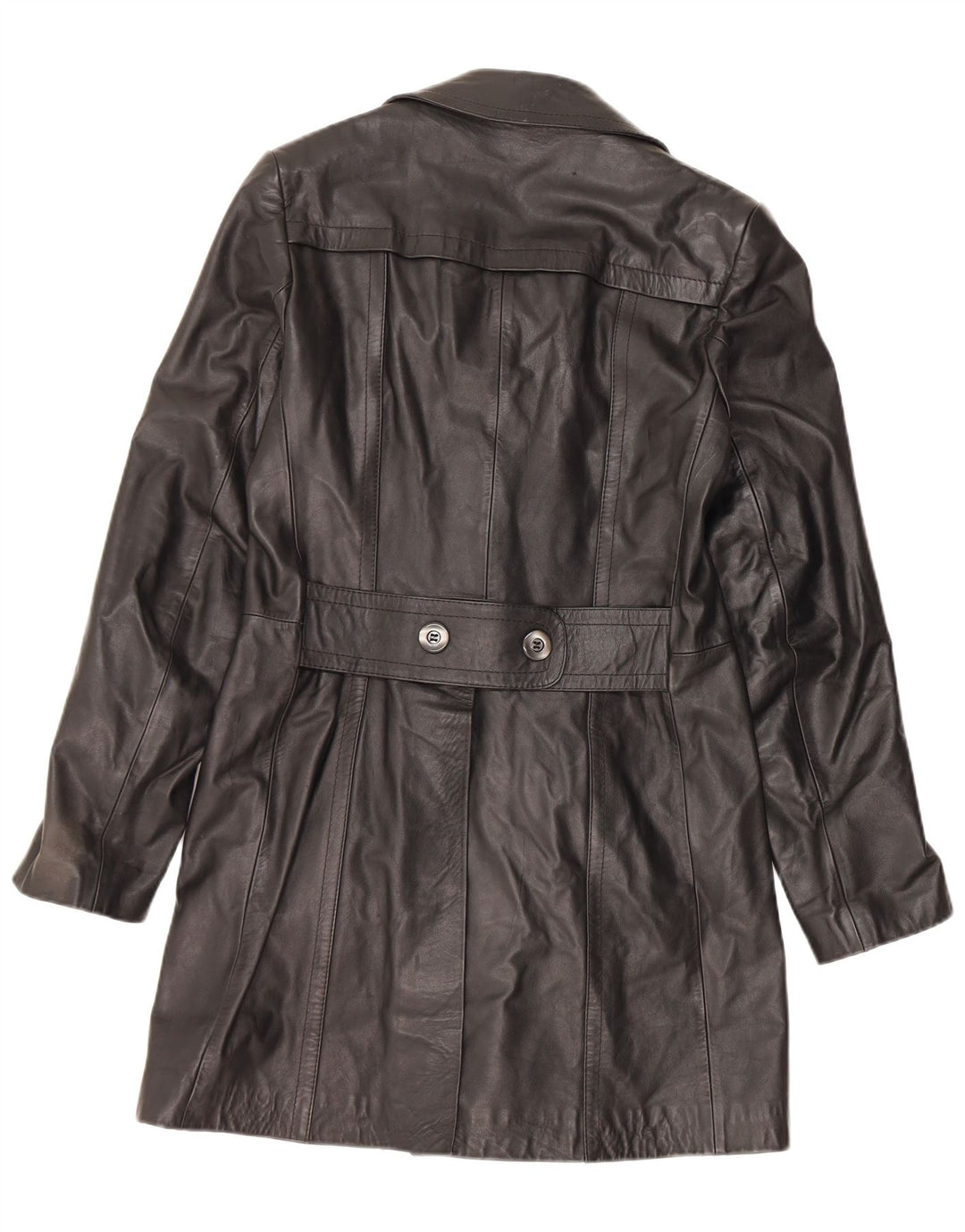 VINTAGE Mens Leather Coat IT 48 Medium Black Leather