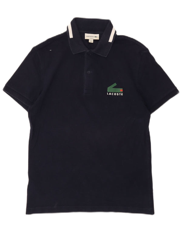Lacoste Mens Slim Fit Polo Shirt Size 2 XS Navy Blue Cotton