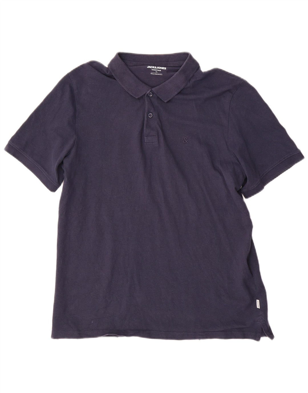 Jack & Jones Mens Polo Shirt Medium Navy Blue Cotton