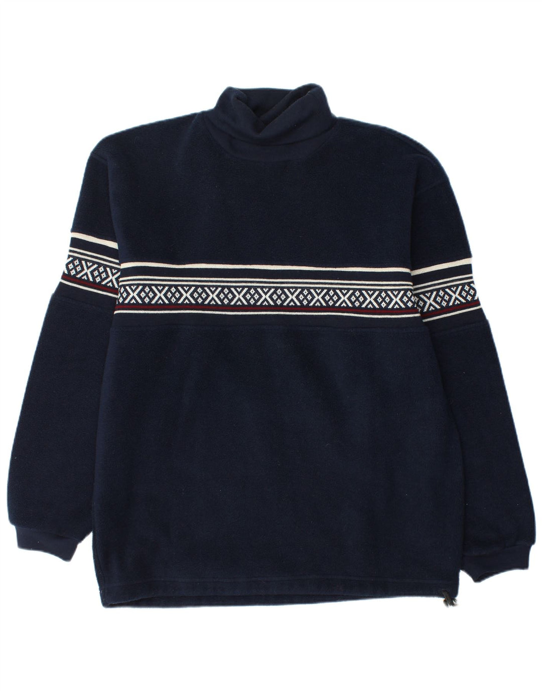 Fire and Ice Mens Fleece Jumper Medium Navy Blue Fair Isle Polyester