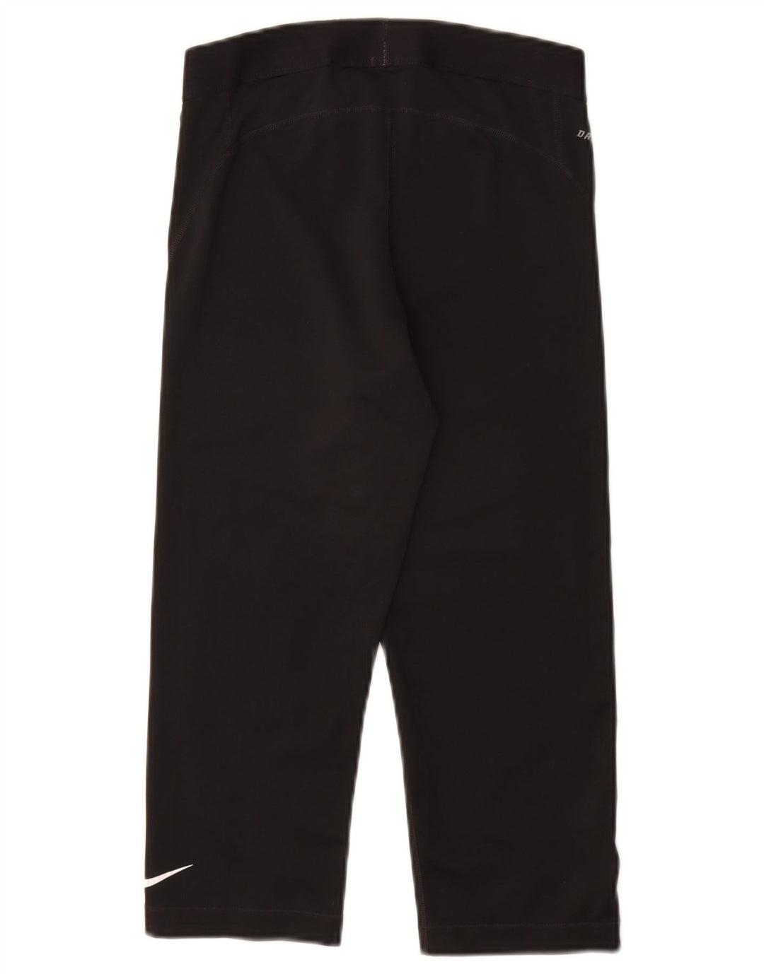 NIKE Womens Dri Fit Graphic Capri Leggings UK 12 Medium Black Polyester
