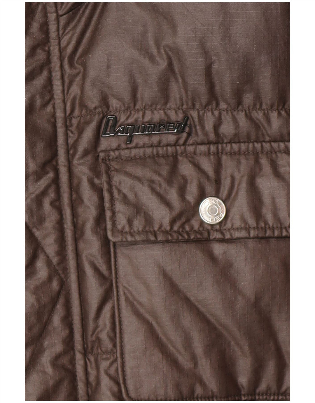 Dsquared Mens Zip Padded Padded Jacket IT 48 Medium Brown Designer