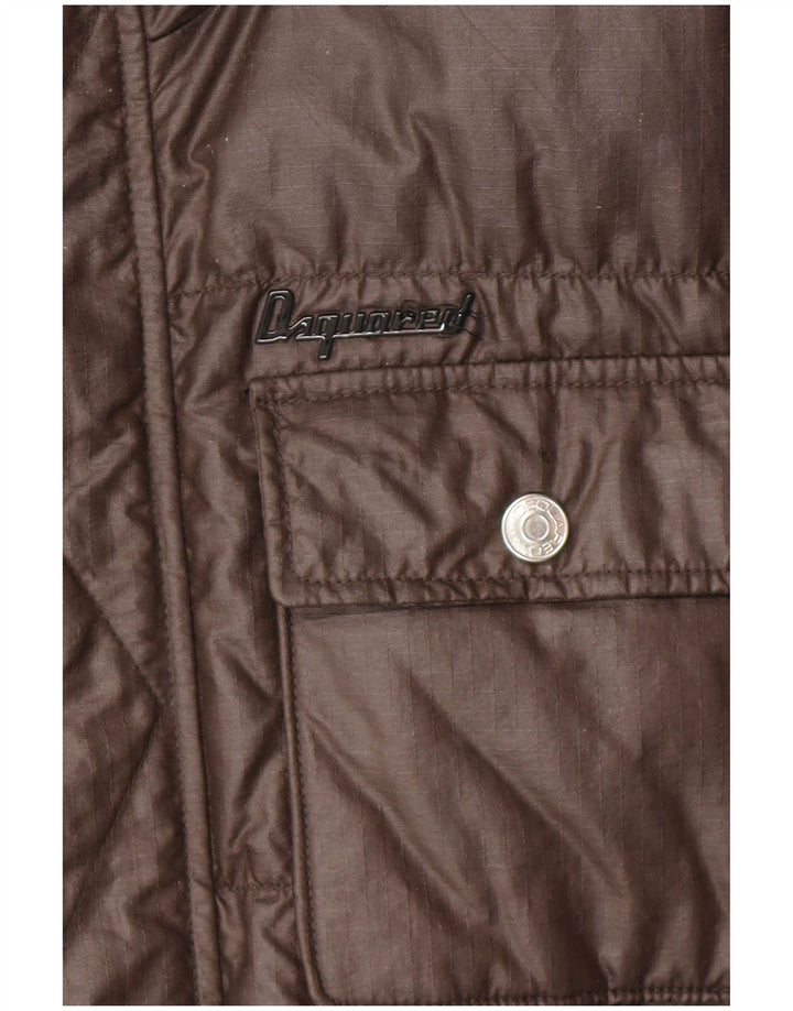 Dsquared Mens Zip Padded Padded Jacket IT 48 Medium Brown Designer
