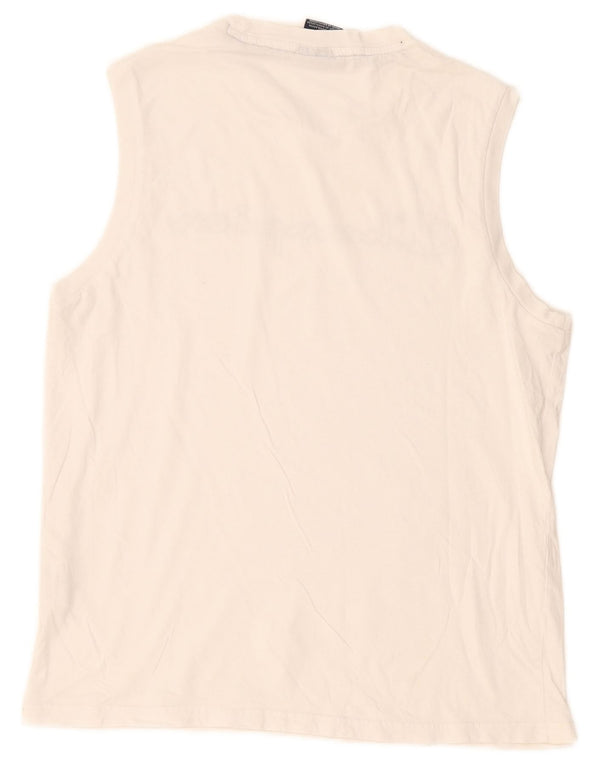 Champion Mens Graphic Vest Top Medium White Cotton