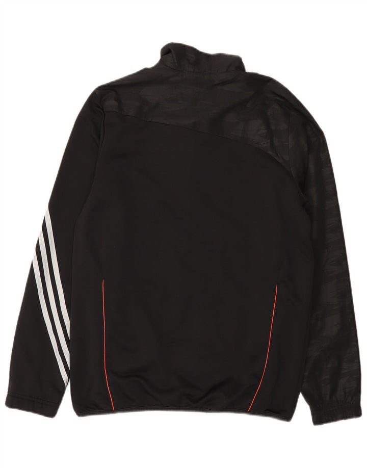 Adidas Boys Tracksuit Top Jacket 15-16 Years Black Polyester