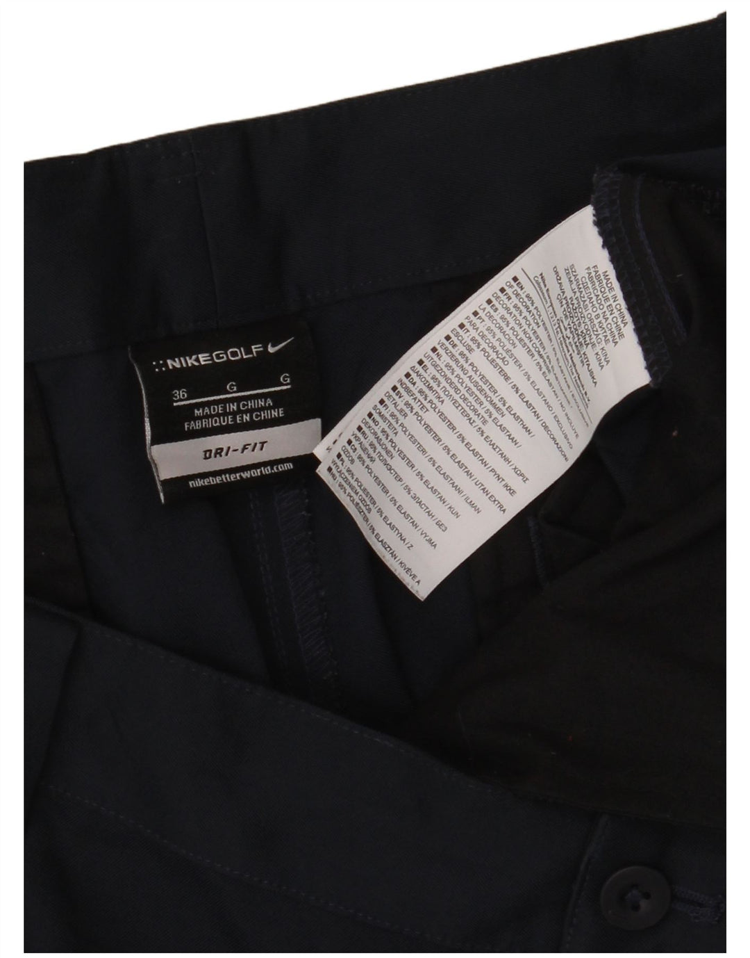 Nike Mens Dri Fit Chino Shorts W36 Large Navy Blue Polyester