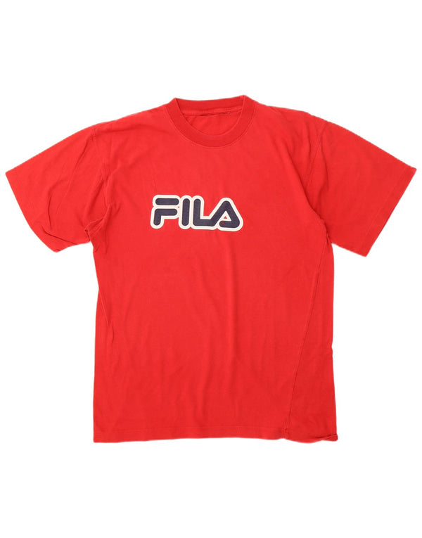 FILA Mens Graphic T-Shirt Top Medium Red Cotton