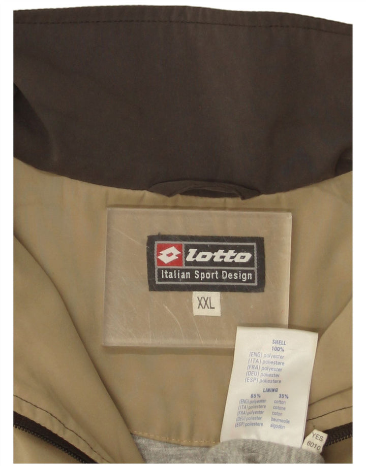 Lotto Mens Tracksuit Top Jacket 2XL Beige Colourblock Polyester