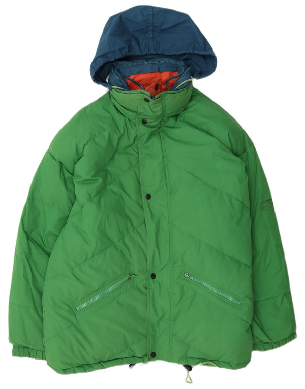 Astrolabio Mens Hooded Padded Jacket UK 38 Medium Green Colourblock